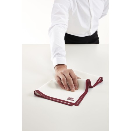 10 Strofinacci in cotone bianco e bordeaux- Roll drap