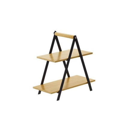 Alzatina Richiudibile in Metallo con Ripiani in Bamboo 34x17x33 cm | Buffet & Dolci