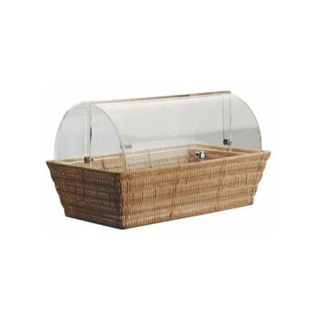 Cestino Rettangolare in Rattan con Cloche Abert | Buffet e Pane