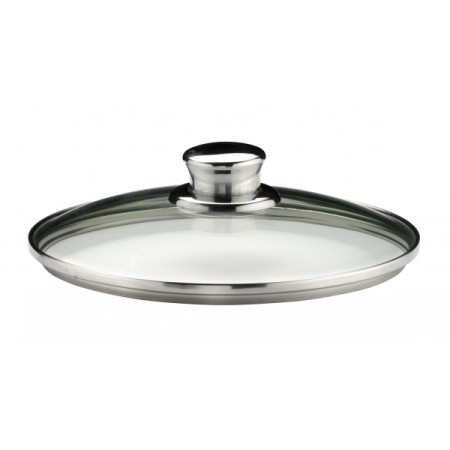 Coperchio in Vetro Temperato Ø 20 cm con Pomolo Inox | Resistente
