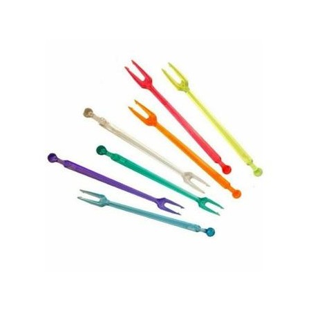 Forchettine 2 punte 1000 pz Colorate giallo/verde e blu