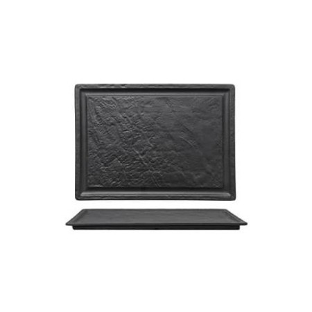 Piatto per bistecca effetto pietra con scanalatura - DAC Forniture