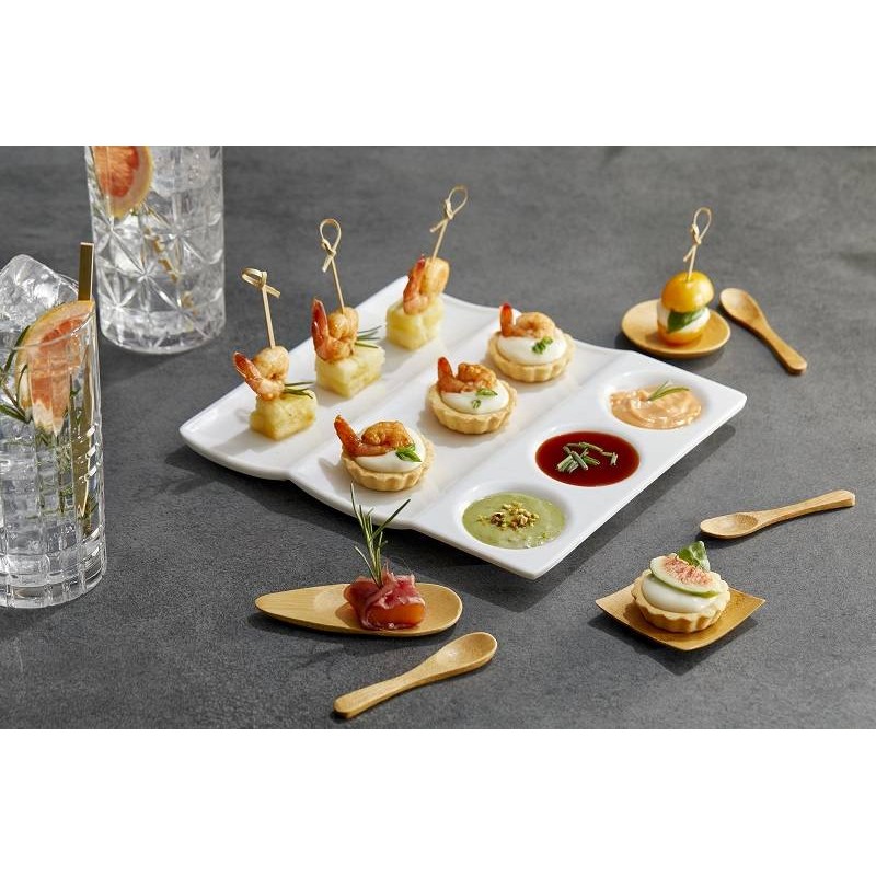 Piatto in melamina con scomparti cm 23x21x1,5