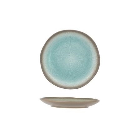 Piatto Piano Maui 25 cm Azzurro-Grigio in Porcellana – Design Moderno