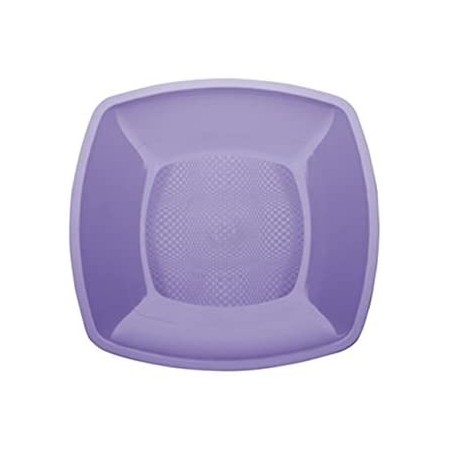 Piatto piano quadrato 18x18cm lilla 25 pz