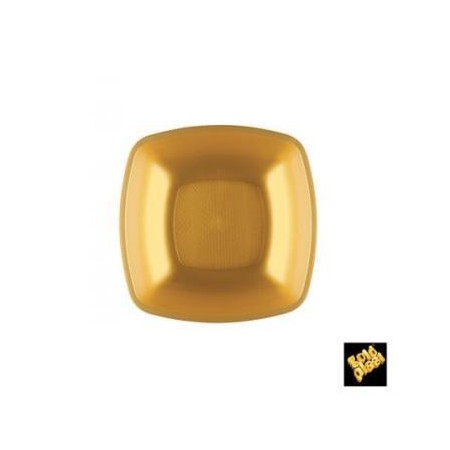 Offerta! Piatto piano quadrato 18x18cm Color Oro su Dac Forniture