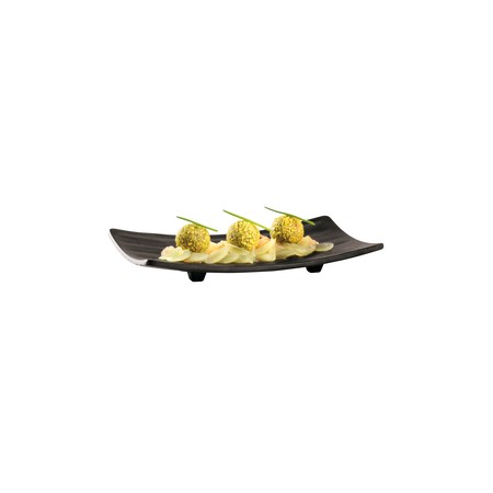 Piatto sushi melamina cm 22x12 nero