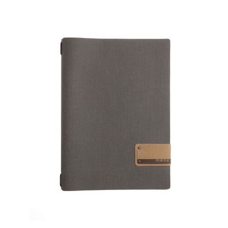 Porta menu 23,2x31,8 cm (A4) etichetta PATCH "menu" 2 buste JUTA grigio