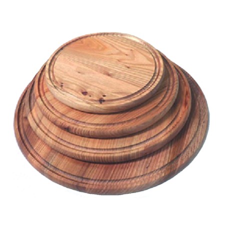 Tagliere legno faggio tondo con incavo cm.35
