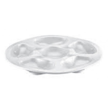 Vassoio 6 scomparti melamina bianco cm.28