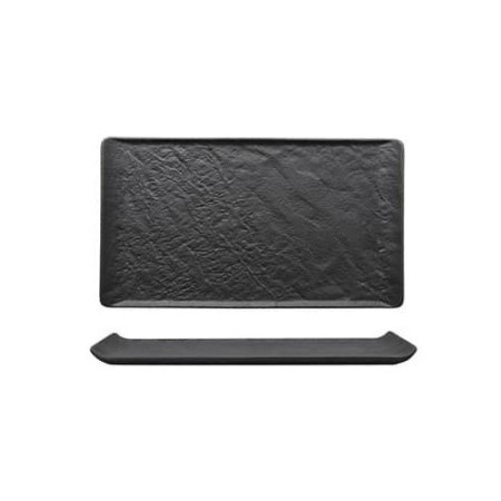 Vassoio rettangolare effetto pietra nero 26×15 cm - DAC Forniture