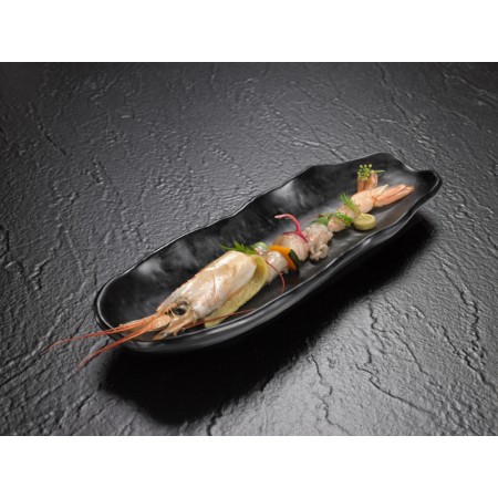 Vassoio stone melamina nero 26x8,5x3 cm