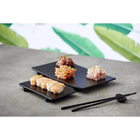 Vassoio Sushi nero in melamina - 27x18x2,3 cm -