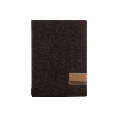 Portamenu A4 etichetta PATCH “menu” 2 buste cord. elastico JUTA Marrone