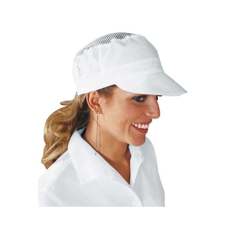 Cappello Charly bianco con rete Isacco