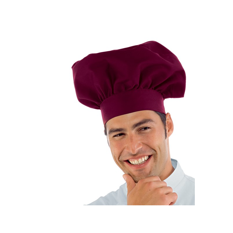 Cappello cuoco bordeaux taglia unica Isacco