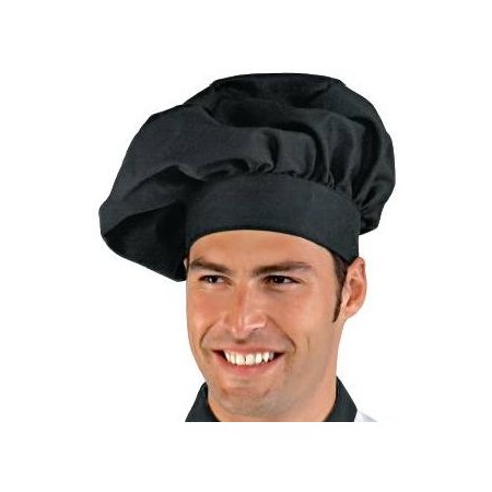 Cappello cuoco nero taglia unica Isacco