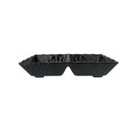 Coppetta melamina nera a 2 scomparti cm.18,9x9,2 h.3