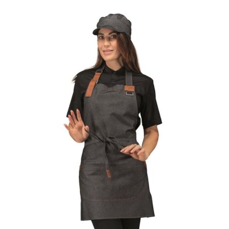 Grembiule corto Kansas nero jeans Isacco