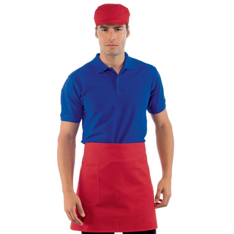 Grembiule vita rosso cm.70x46 con tasca Isacco