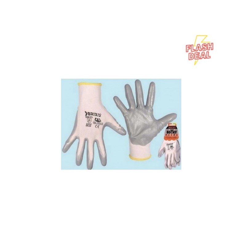 Guanti brixo rocky poliestere nitrile XL