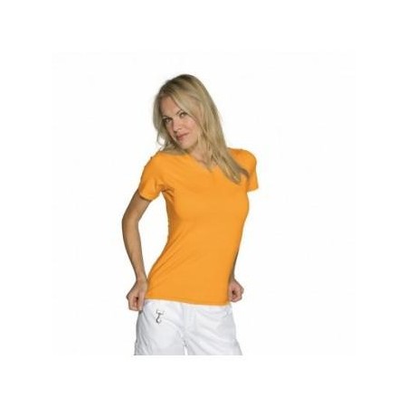 Maglietta donna stretch mezza manica albicocca Isacco