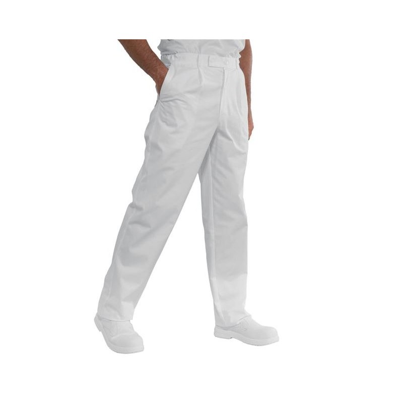 Pantalone cuoco bianco  tg.48 in cotone Isacco