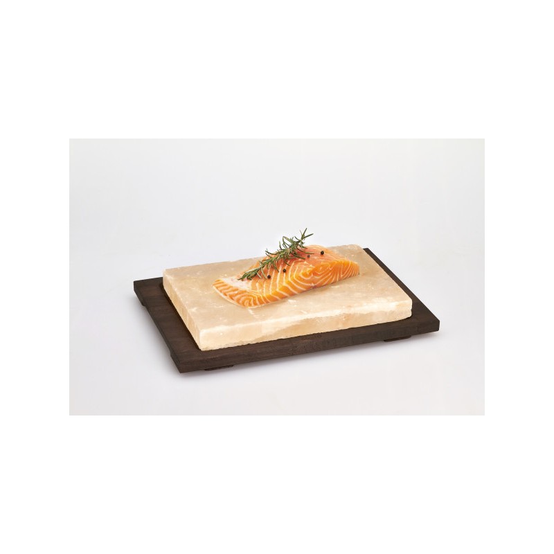 Piastra sale rosa 20x30 cm base legno color wengè