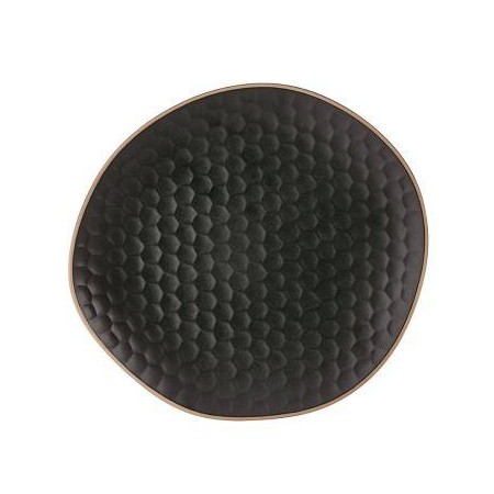 Piatto frutta nero matt cm.22x20,5 cm- Stoneware