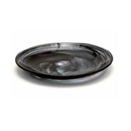 Piatto piano vetro cm 21- "Laguna nero"