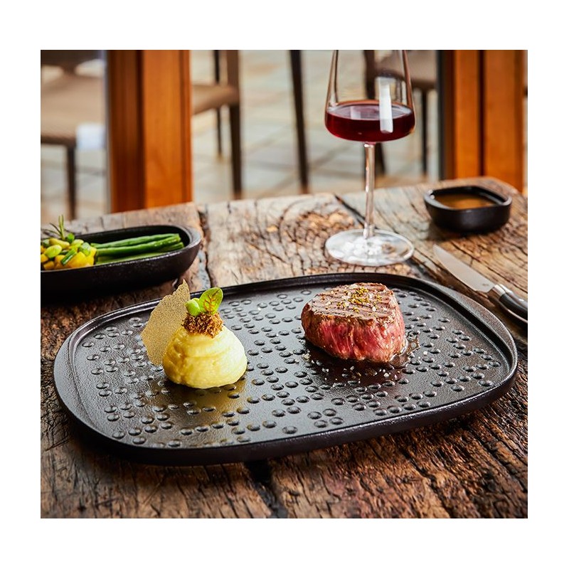 Piatto rett. con rilievo 27x20cm Staged Rak Porcelaine