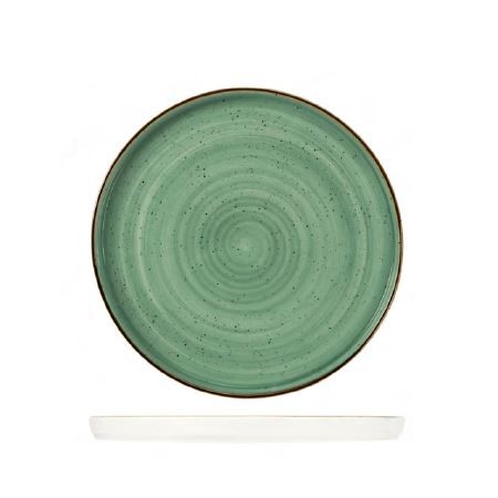 Piatto tondo con bordo cm.28,5 verde