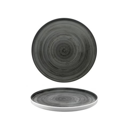 Piatto tondo con bordo grigio 28,5 justcolor