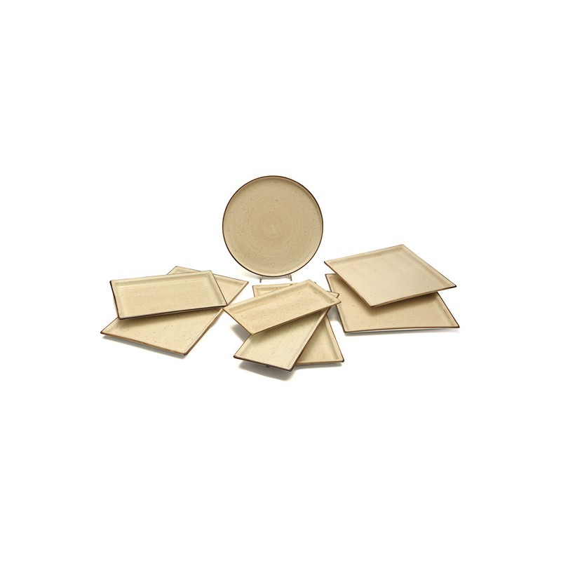 Piatto Tondo crema con bordo cm. 28,5