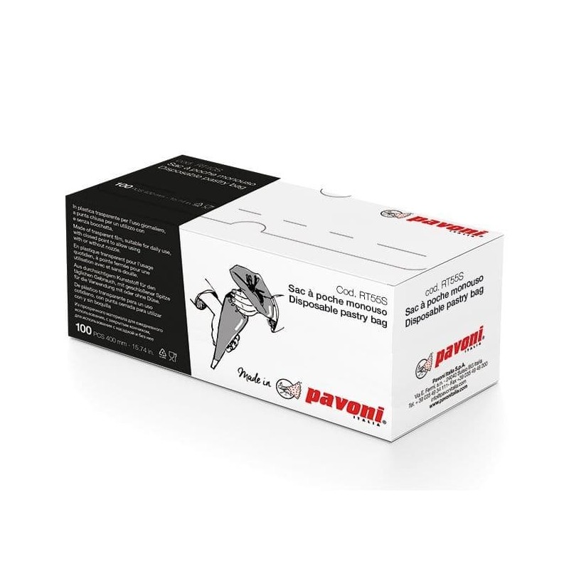 Rotolo 100 sacchetti trasparenti per decorazione 55cm