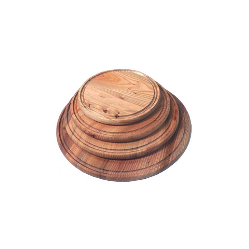 Tagliere legno faggio tondo con incavo cm.35