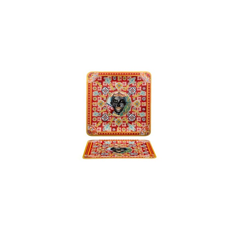 Vassoio quadrato melamina 36x36 Caltagirone