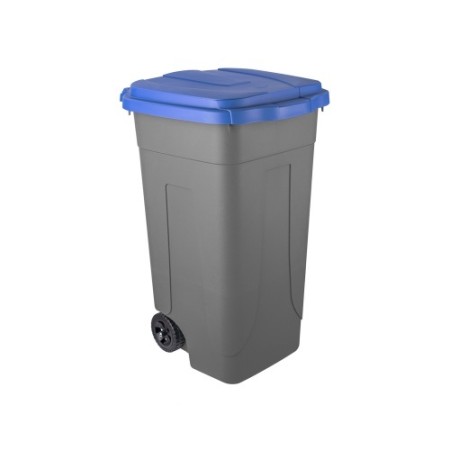 Bidone carrellato Lt 80 c/cop blu+pedale+Asta