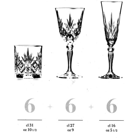 Servizio Calici e Bicchieri Melodia RCR – Made in Italy