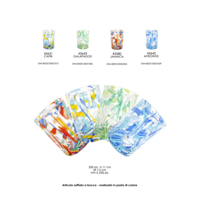 Bicchieri in vetro soffiato colorati - DAC Forniture Alberghiere
