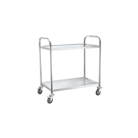 Carrello inox professionale 2 ripiani – Robusto e silenzioso