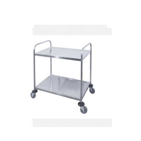 Carrello di servizio in acciaio inox a 2 ripiani – 85x45xH 90