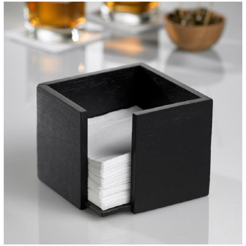 Portatovaglioli Bamboo Nero 13,5x13,5 cm | DAC Forniture