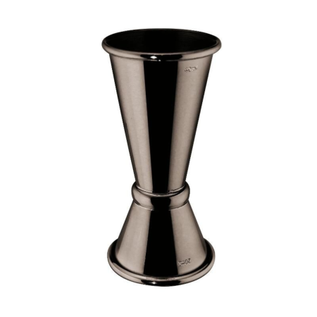 Misurino doppio inox nero 2/4 cl per cocktail | DAC Forniture