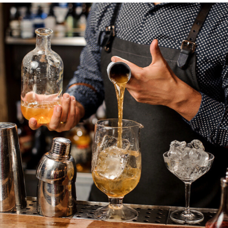 Misurino doppio inox nero 2/4 cl per cocktail | DAC Forniture