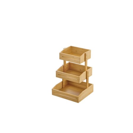 Espositore buffet in bamboo 3 piani per strutture Alberghiere