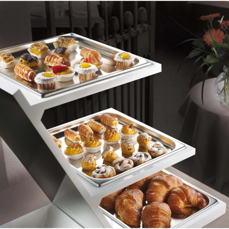 Alzata Buffet 3 Piani Neutra 2/3 GN Bianca Pintinox | Catering & Hotel