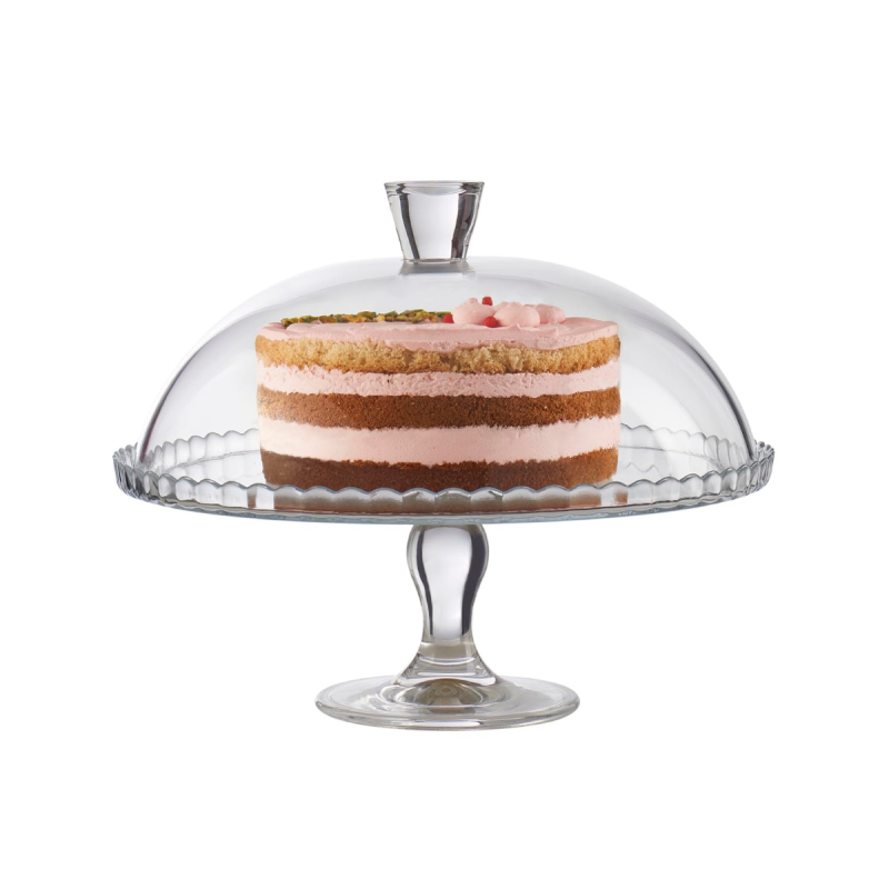Alzata Patisserie in Vetro con Campana Ø 32 cm | Espositore Dolci