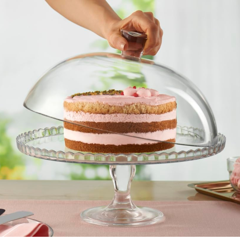 Alzata Patisserie in Vetro con Campana Ø 32 cm | Espositore Dolci