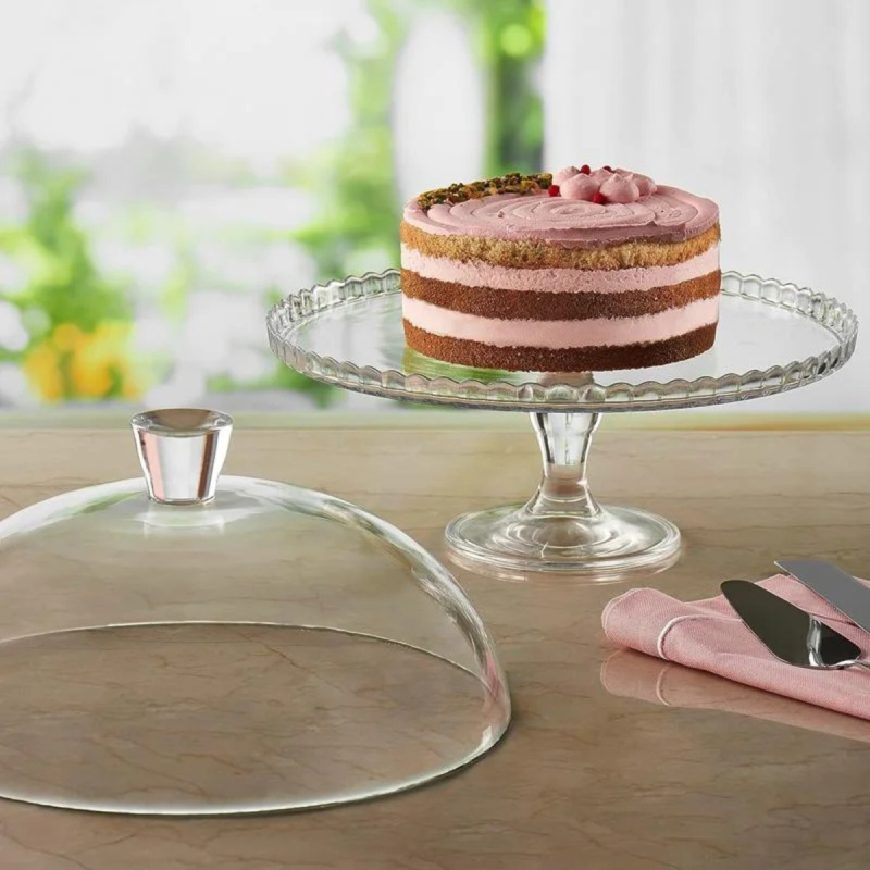 Alzata Patisserie in Vetro con Campana Ø 32 cm | Espositore Dolci